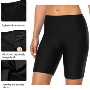 Swim Shorts 24 Black Bermuda Rash Guard Swimsuit UPF50+ Sport Surf Board Plus